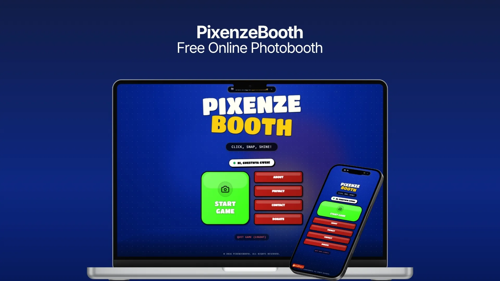 PixenzeBooth - Free Online Photobooth - Showcase Project by Nanda Addi Wijaya