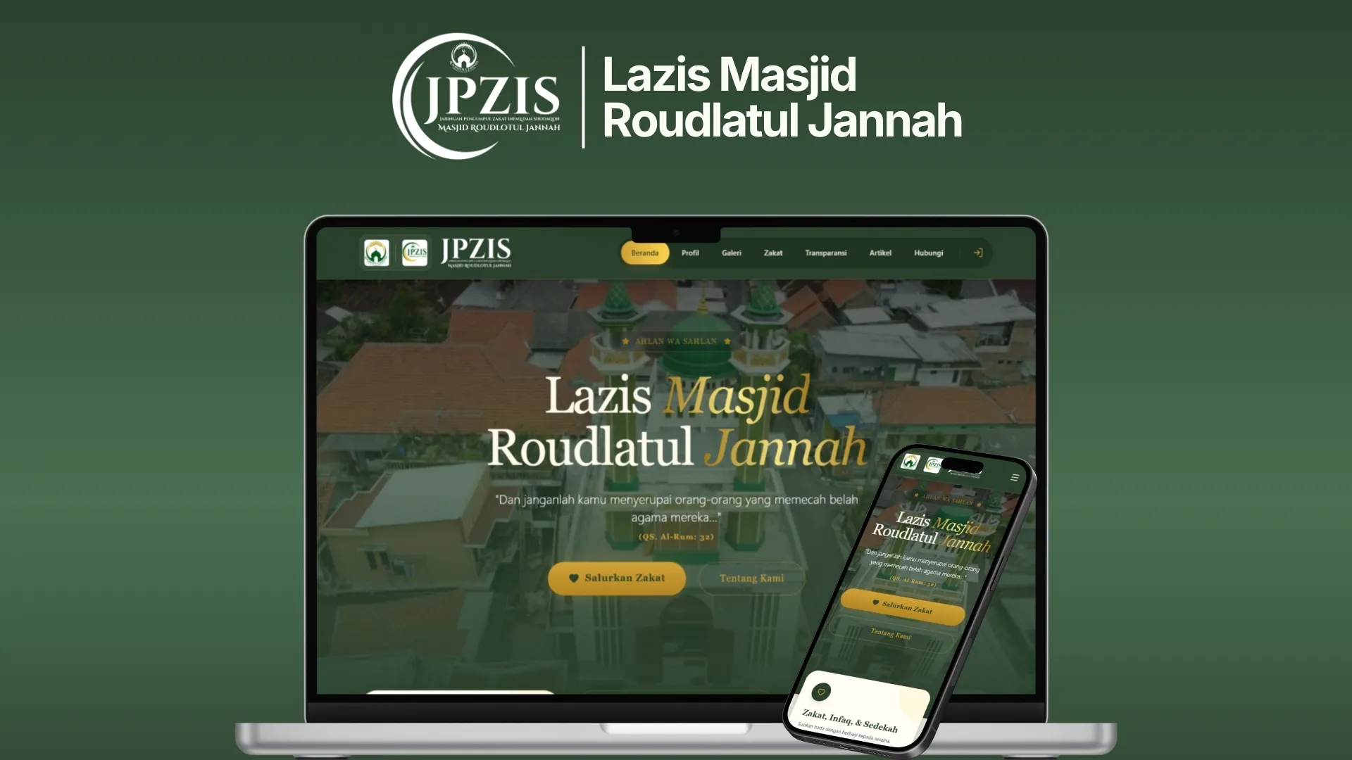 Website JPZIS Sistem Informasi Zakat, Infaq, dan Shadaqah - Showcase Project by Nanda Addi Wijaya