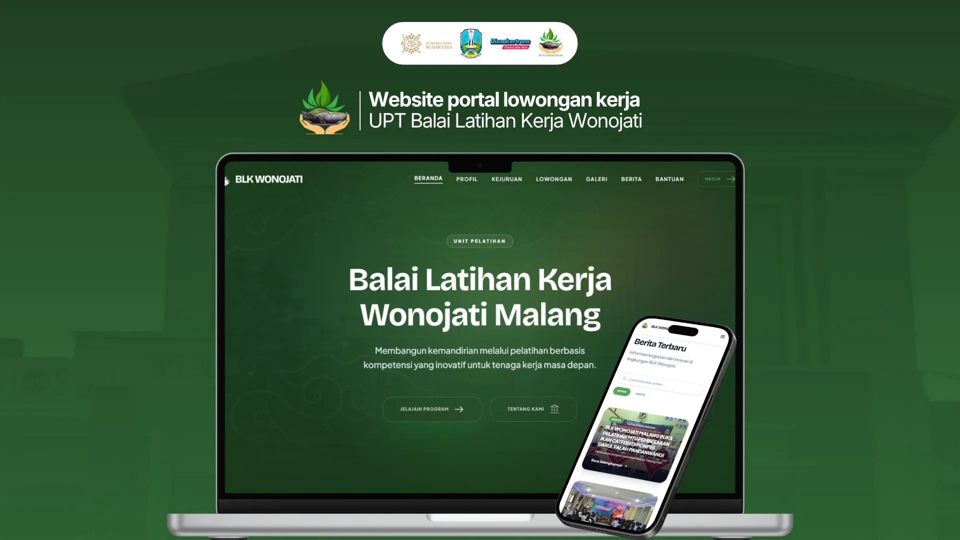 Website Portal Lowongan Kerja UPT Balai Latihan Kerja Wonojati